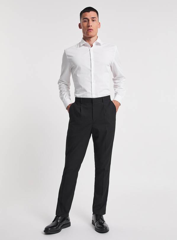 JACAMO Black Tapered Pleat Front Trouser 54R