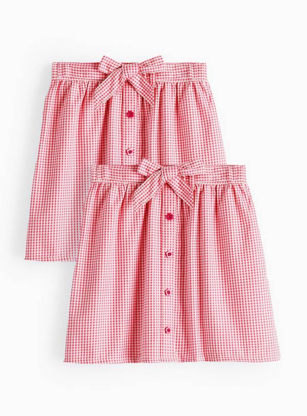 2 Pack Red Gingham Skirt 3 years