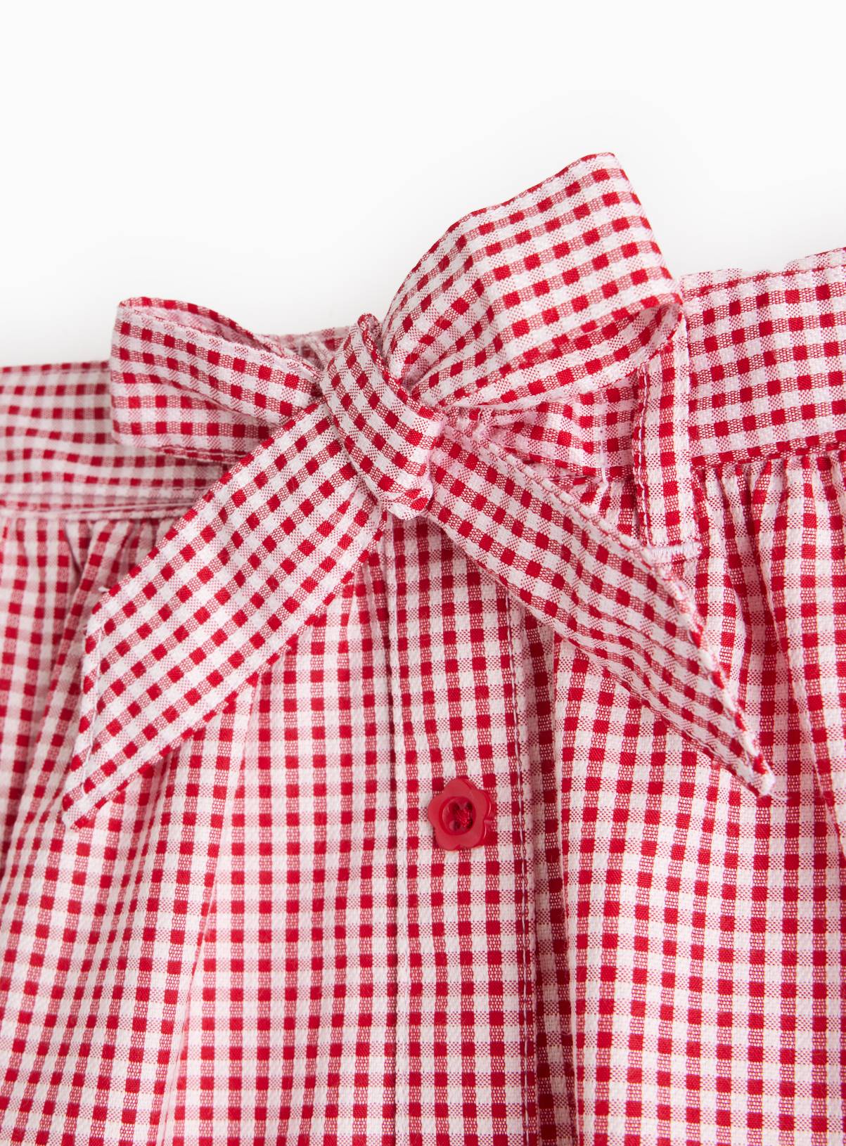 Red Gingham Cotton Blend Adjustable Waistband Skirt 2 Pack 11 years - Image 2