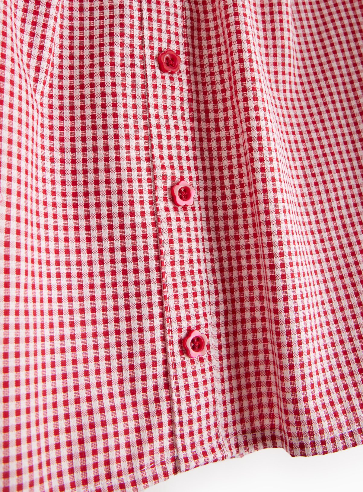 Red Gingham Cotton Blend Adjustable Waistband Skirt 2 Pack 11 years - Image 3 thumbnail