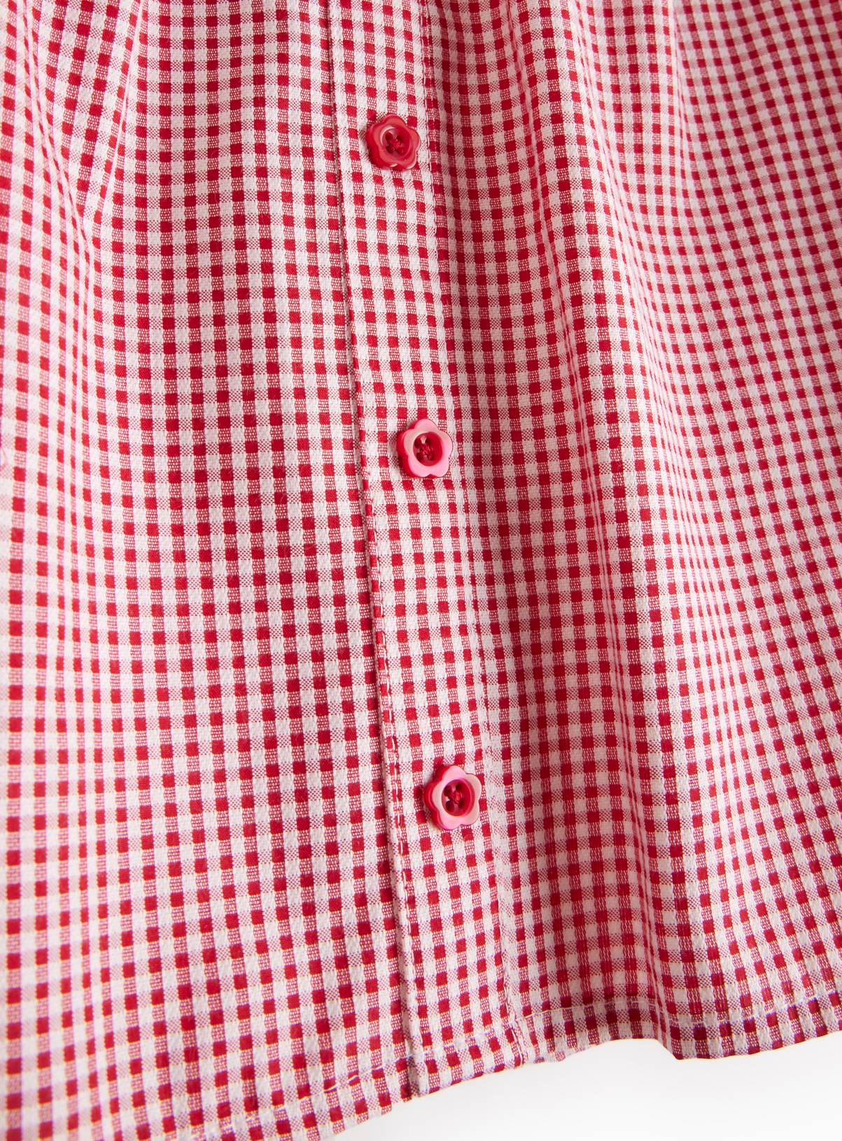 Red Gingham Cotton Blend Adjustable Waistband Skirt 2 Pack 11 years - Image 3