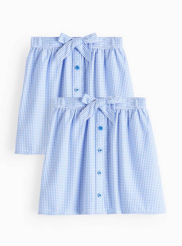 2 Pack Blue Gingham Skirt 3 years