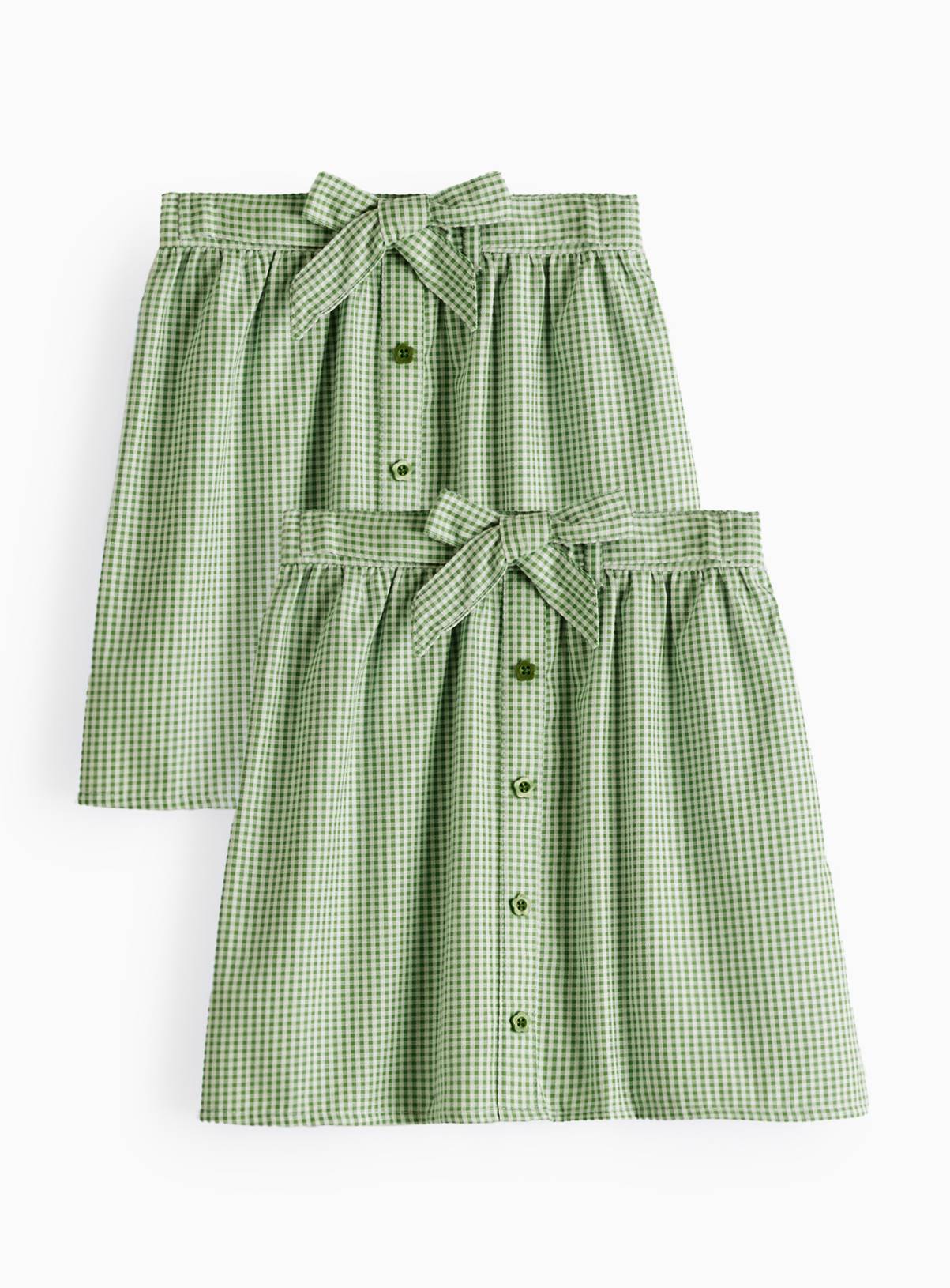 2 Pack Green Gingham Skirt 11 years - Image 1