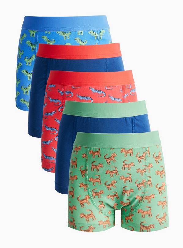 Animal Printed Trunks 5 Pack  8-9 years