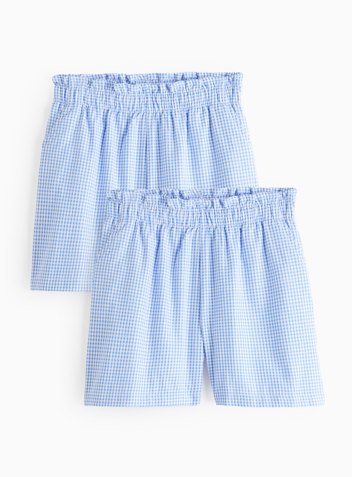 Blue Gingham Cotton Blend Shorts 2 Pack 11 years - Image 1 thumbnail