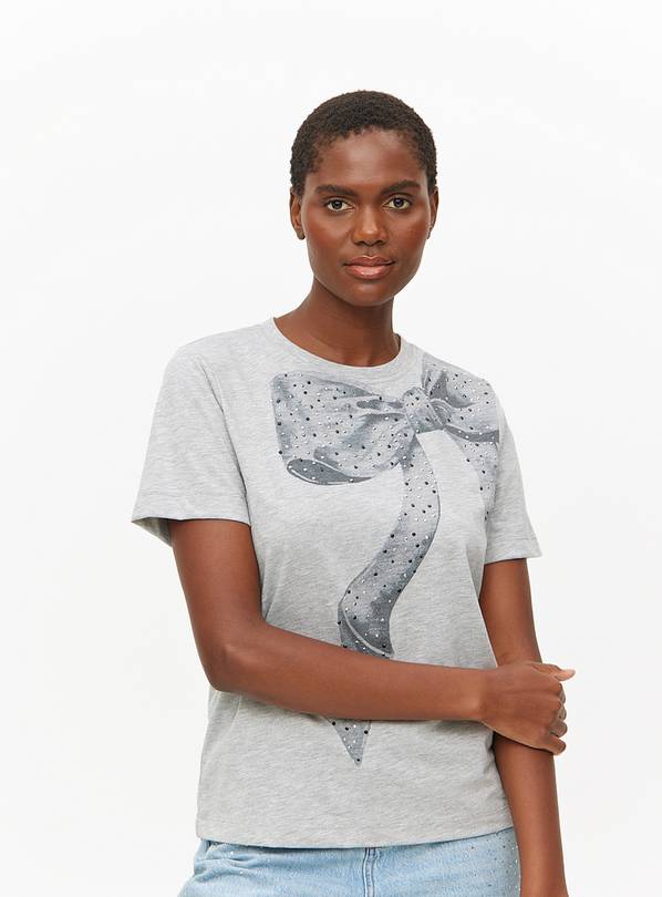 Grey Bow Placement T-Shirt 10