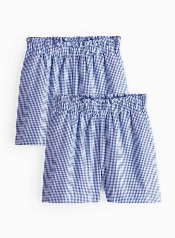 2 Pack Navy Gingham Shorts 8 years