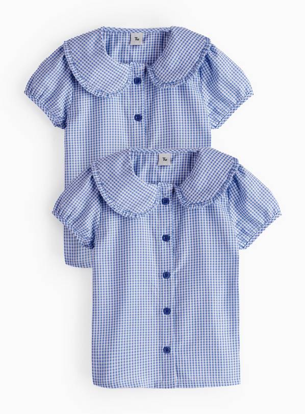2 Pack Navy Gingham Blouse 6 years