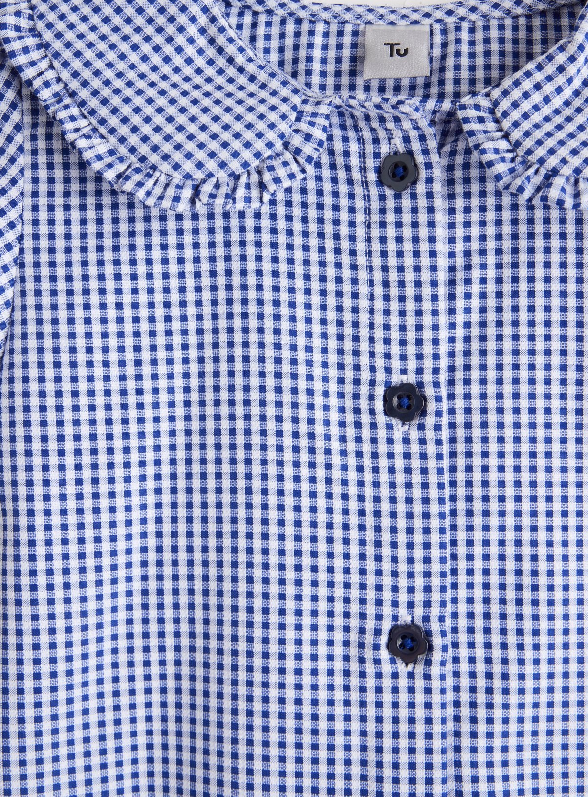 2 Pack Navy Gingham Blouse 7 years - Image 2 thumbnail