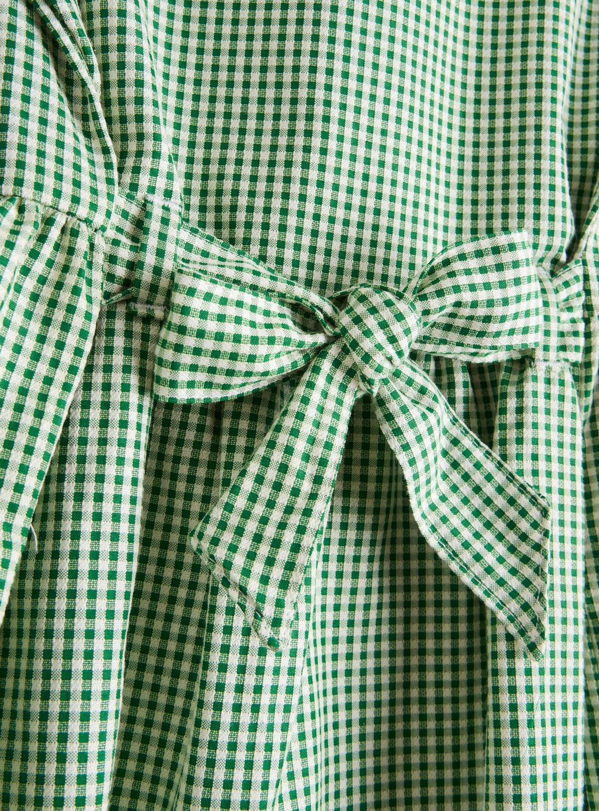 2 Pack Classic Green Back Bow Gingham Dress Generous Fit 6 years - Image 3 thumbnail