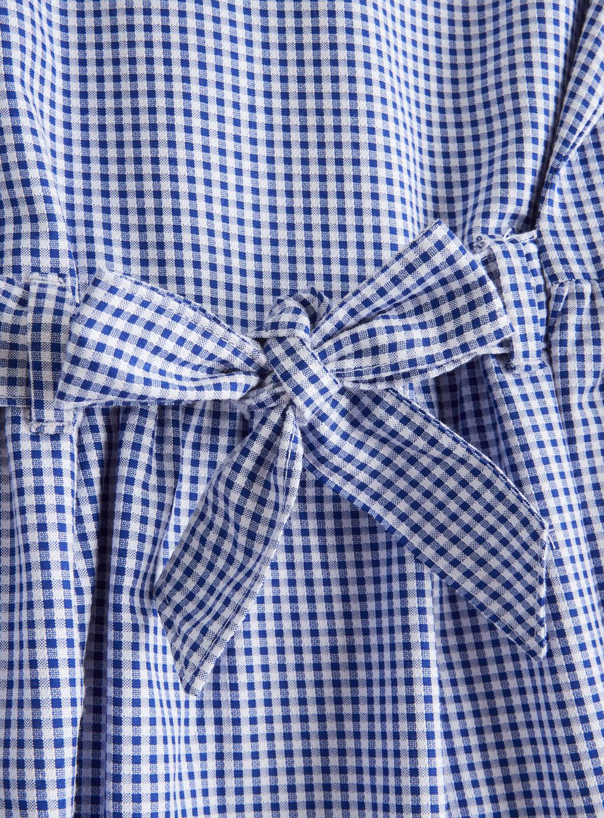 2 Pack Classic Navy Back Bow Gingham Dress Generous Fit 7 years - Image 3
