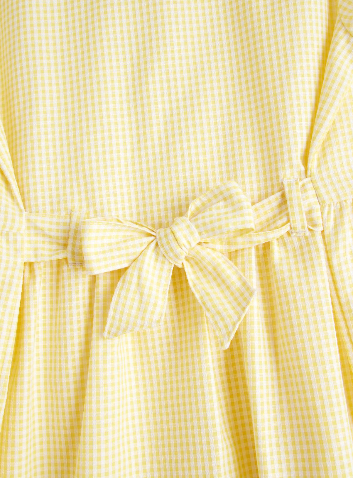 2 Pack Classic Yellow Back Bow Gingham Dress Generous Fit 13 years - Image 3