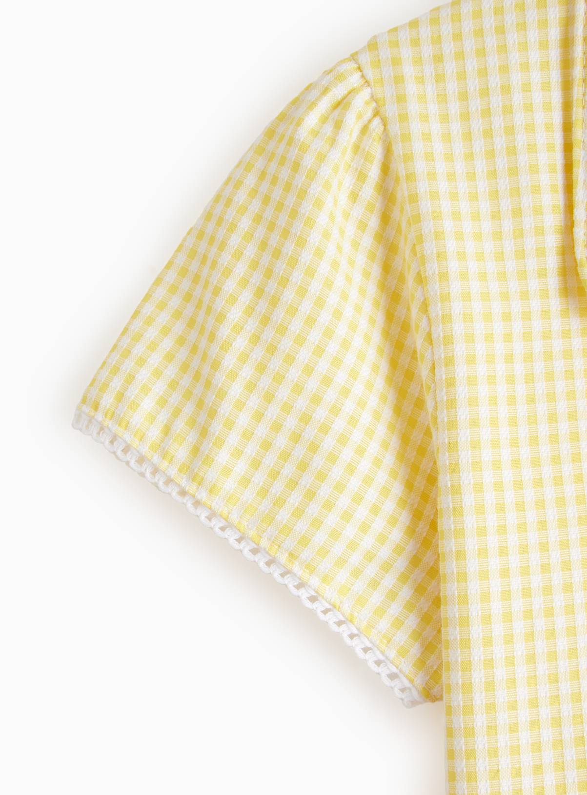 2 Pack Classic Yellow Back Bow Gingham Dress Generous Fit 13 years - Image 4