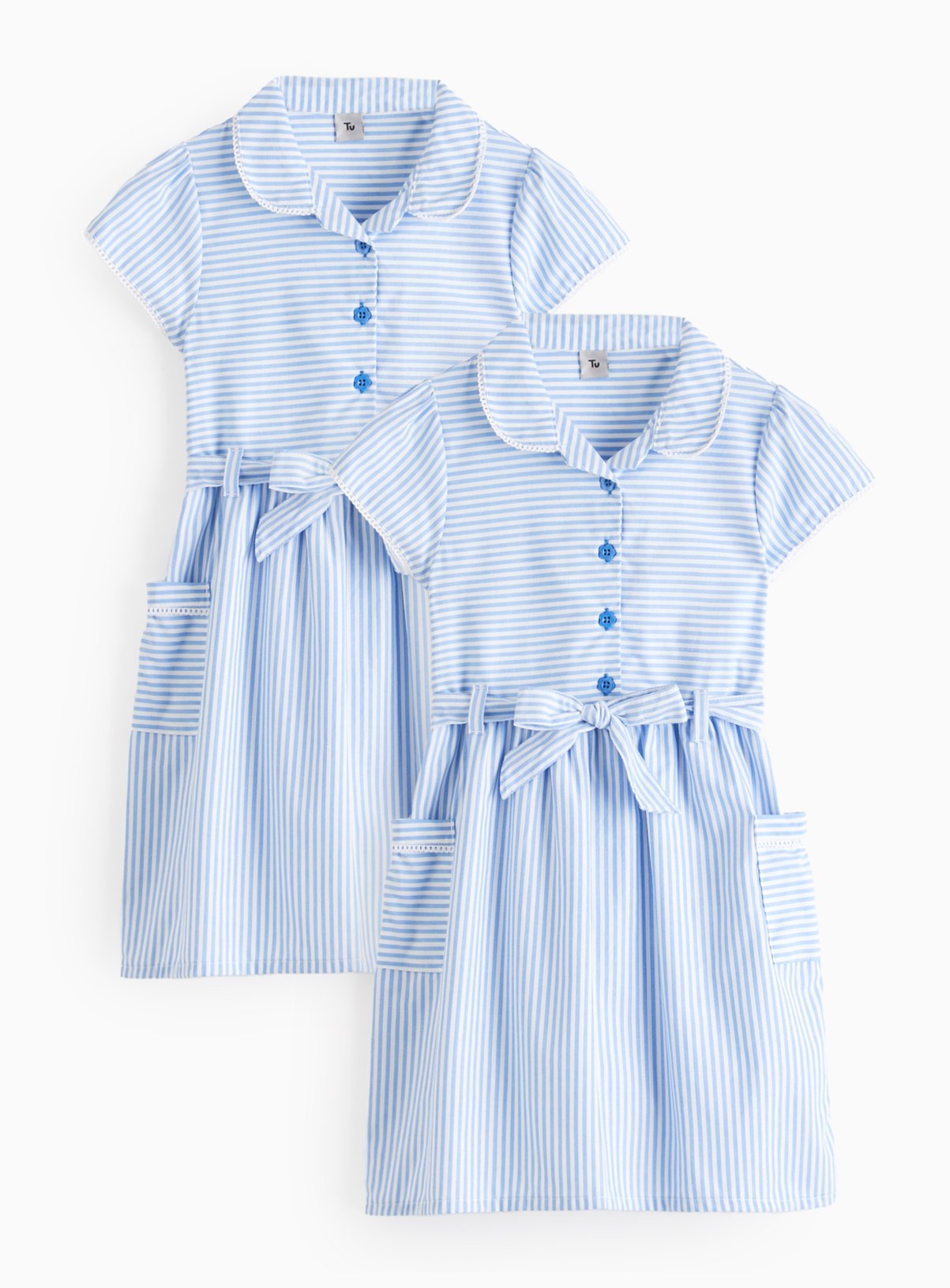 2 Pack Blue Stripe Dress 12 years - Image 1 thumbnail