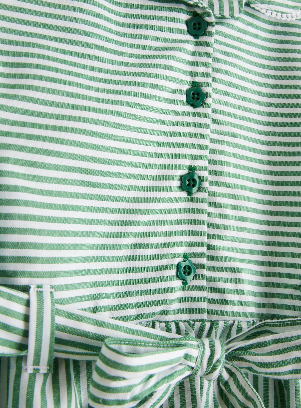 Green Stripe Cotton Blend Dress 2 Pack 11 years - Image 2