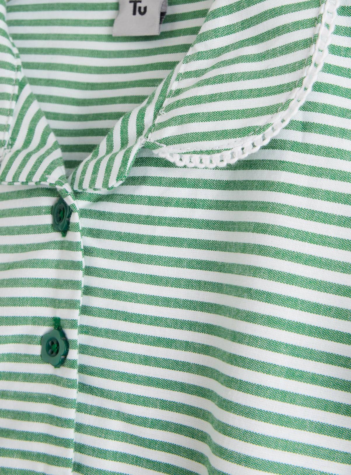 Green Stripe Cotton Blend Dress 2 Pack 11 years - Image 3