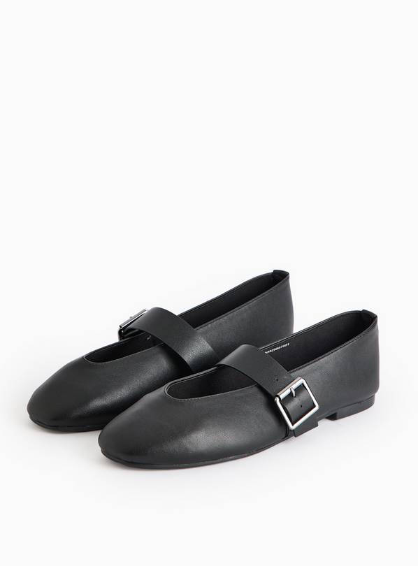 Black Strap Mary Jane Ballerina Shoes 3