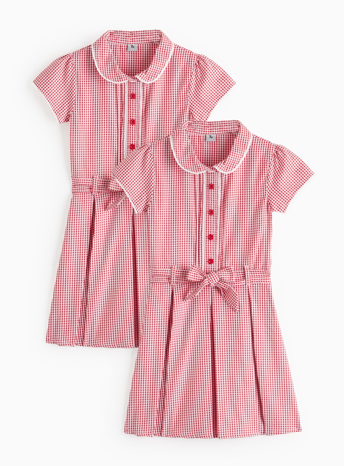 Red 2 Pack Classic Red 'Dress with Ease' Gingham Dress - Tu by Sainsbury's