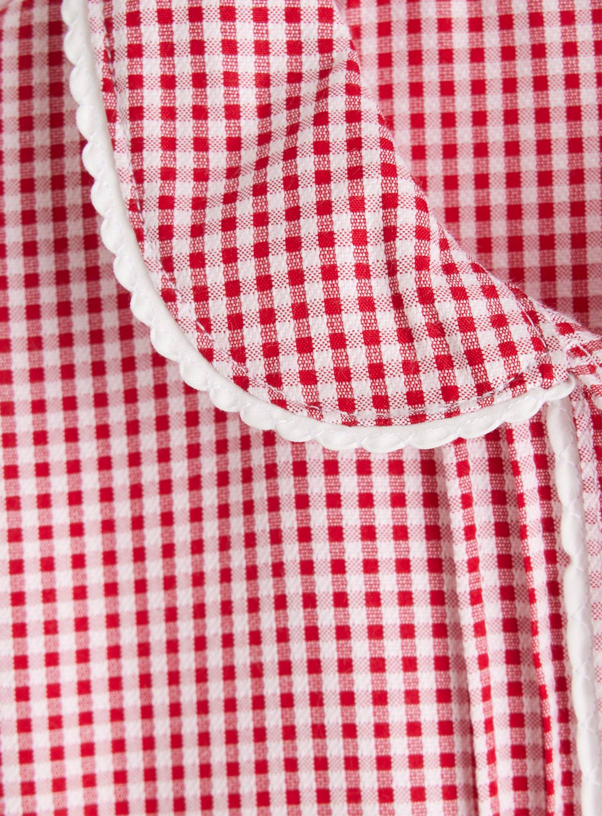 Red Gingham Cotton Blend Back Bow Dress 2 Pack 11 years - Image 4