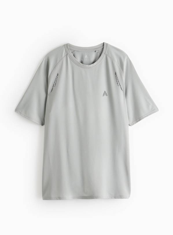 Active Light Grey Printed Logo T-Shirt M