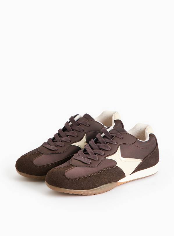 Brown Retro Jogger Trainers 3