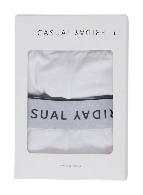 CASUAL FRIDAY CFNORTH Logo 2 Pack White Bamboo Boxers S