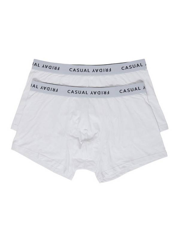 CASUAL FRIDAY CFNORTH Logo 2 Pack White Bamboo Boxers S