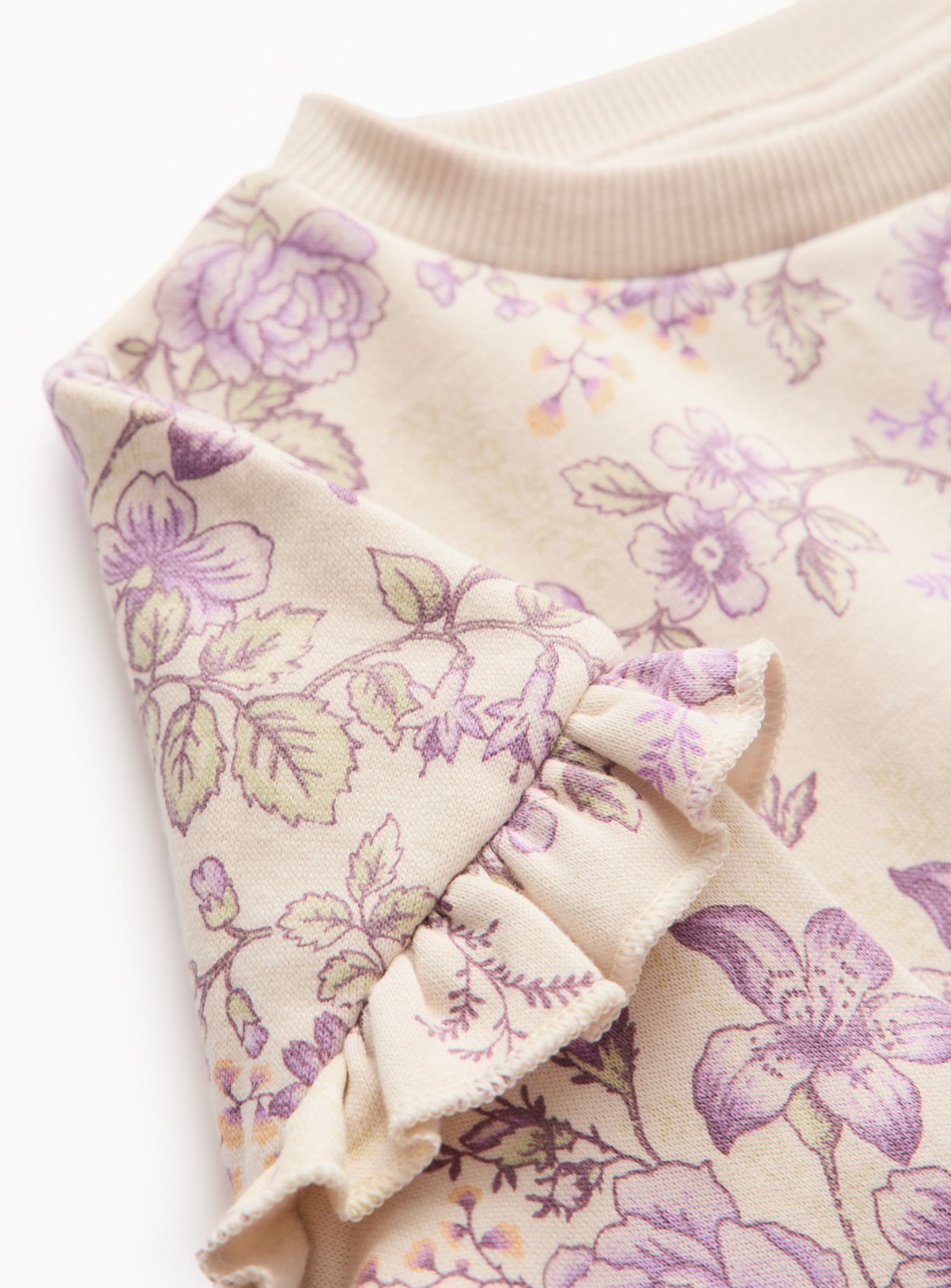 Cream Floral Print Sweatshirt & Joggers Set 6-7 years - Image 4 thumbnail
