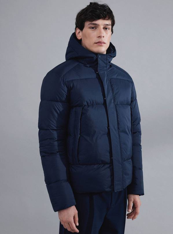 CASUAL FRIDAY CFAUSTIN Navy Hooded Puffer Coat M