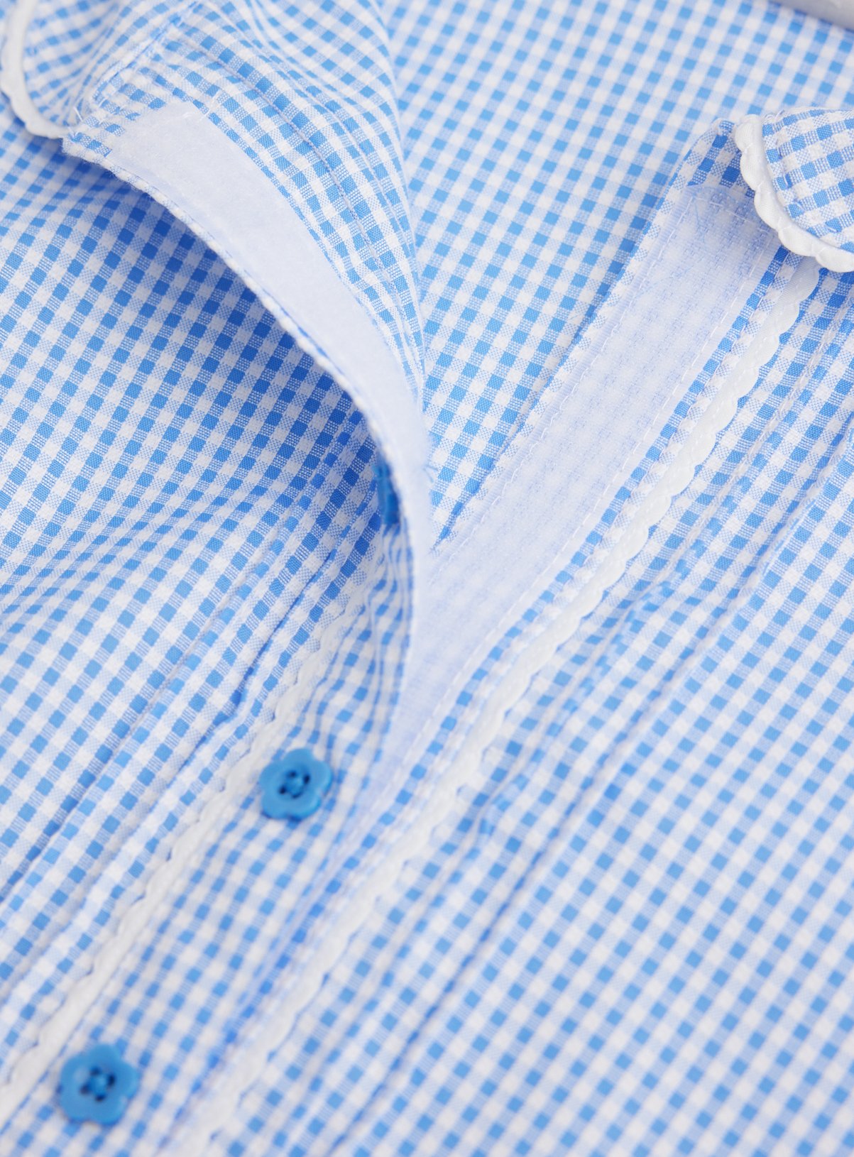 Blue Gingham Cotton Blend Short Sleeve Dress 2 Pack 10 years - Image 2 thumbnail