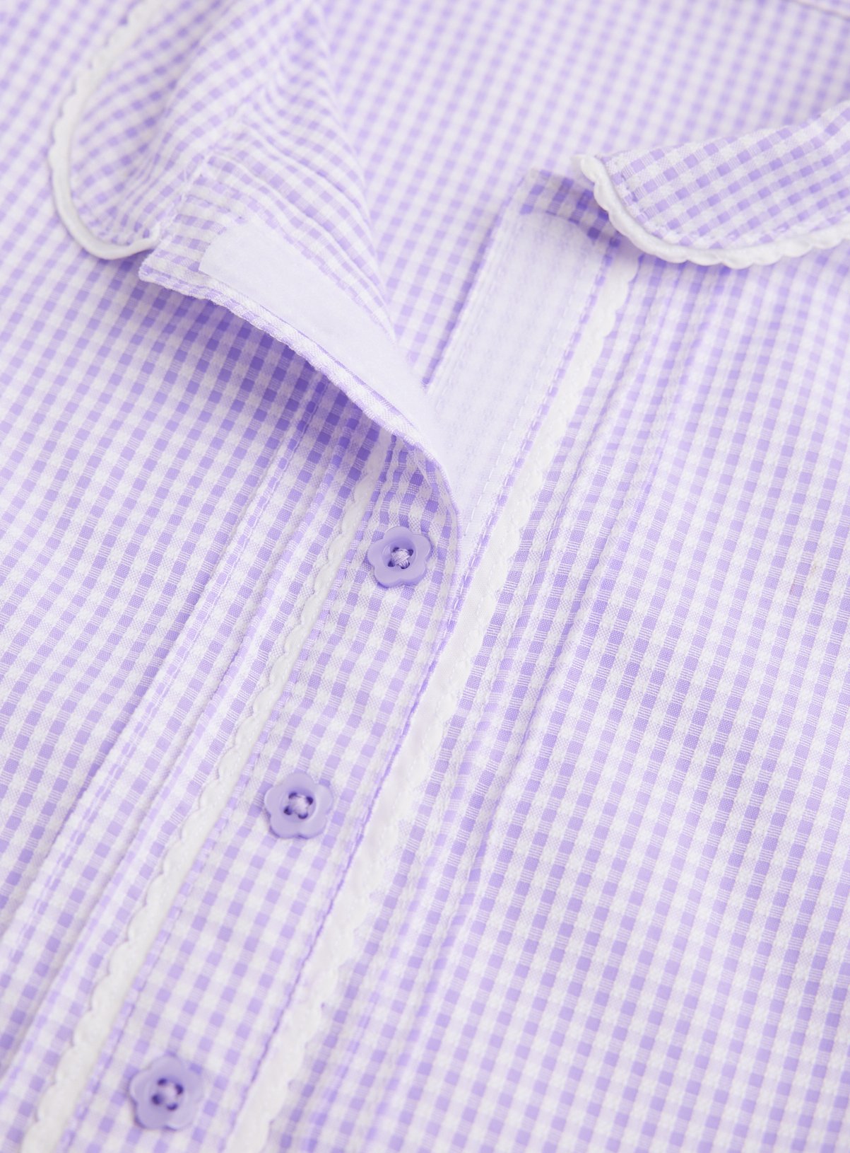 Lilac Cotton Blend Back Bow Gingham Dress 2 Pack 12 years - Image 2 thumbnail
