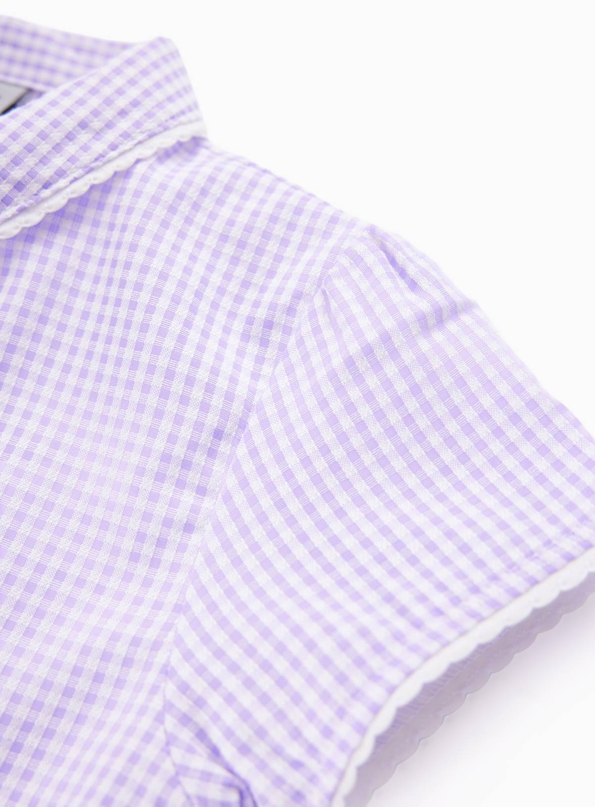 Lilac Cotton Blend Back Bow Gingham Dress 2 Pack 12 years - Image 3