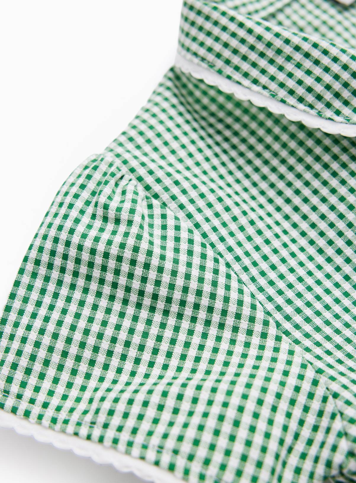 Green Gingham Cotton Blend Back Bow Dress 2 Pack 7 years - Image 3