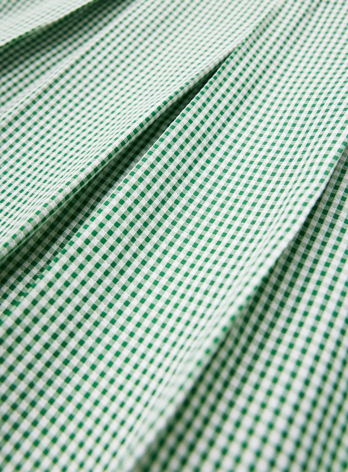 Green Gingham Cotton Blend Back Bow Dress 2 Pack 7 years - Image 4