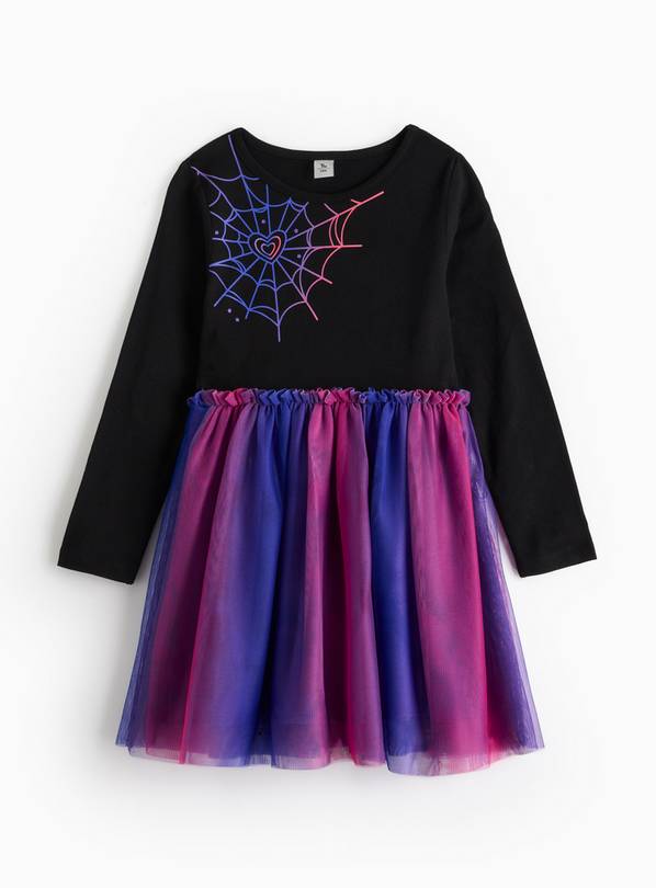 Halloween Purple Spider Web Print Tutu Dress 8 years