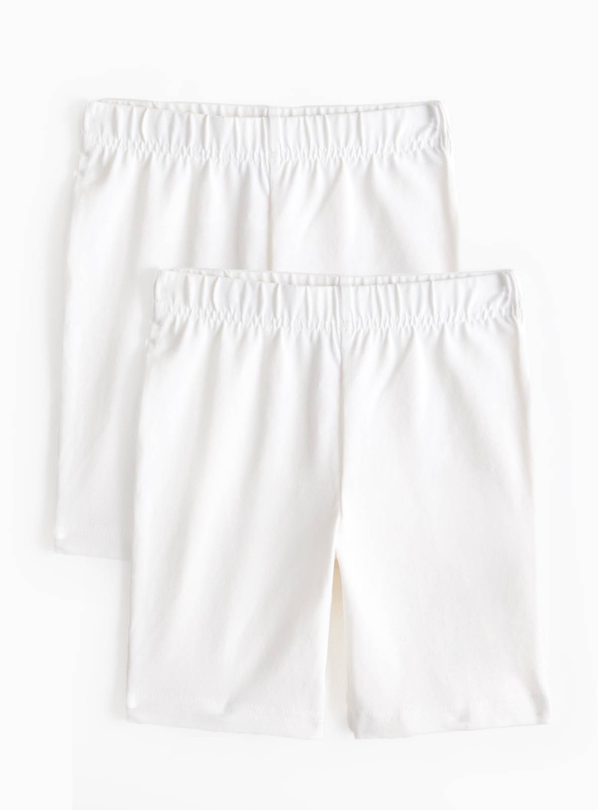 White Jersey Cycling Shorts 2 Pack 5 years - Image 1