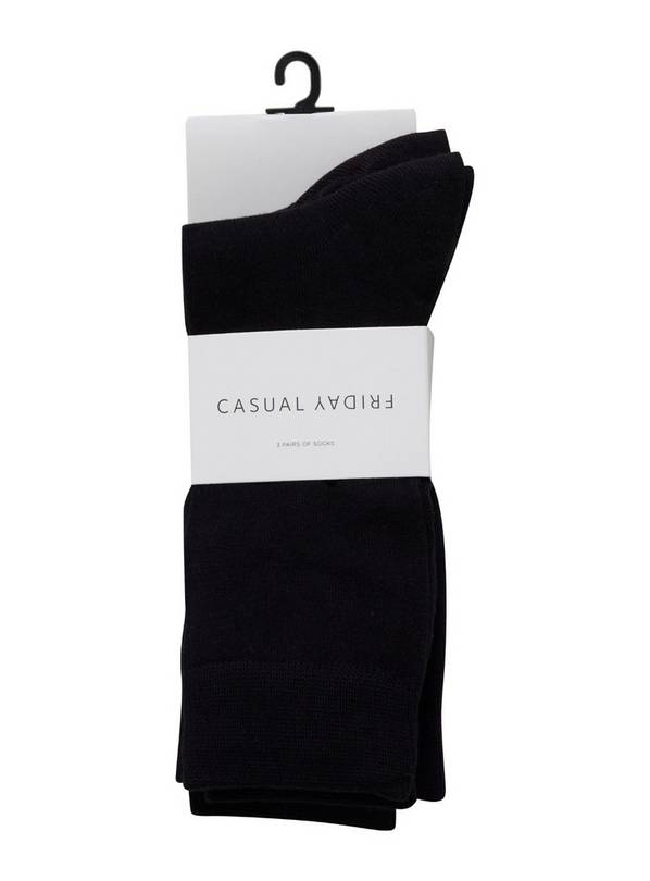 CASUAL FRIDAY CFNELSON Black 3 Pack Bamboo Socks One Size