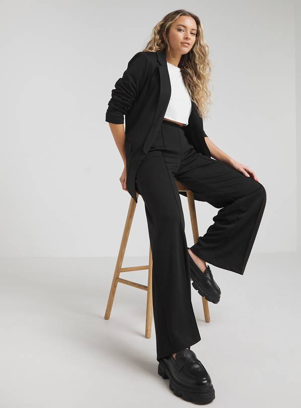 SIMPLY BE Black Ponte Wide Leg Trouser 10