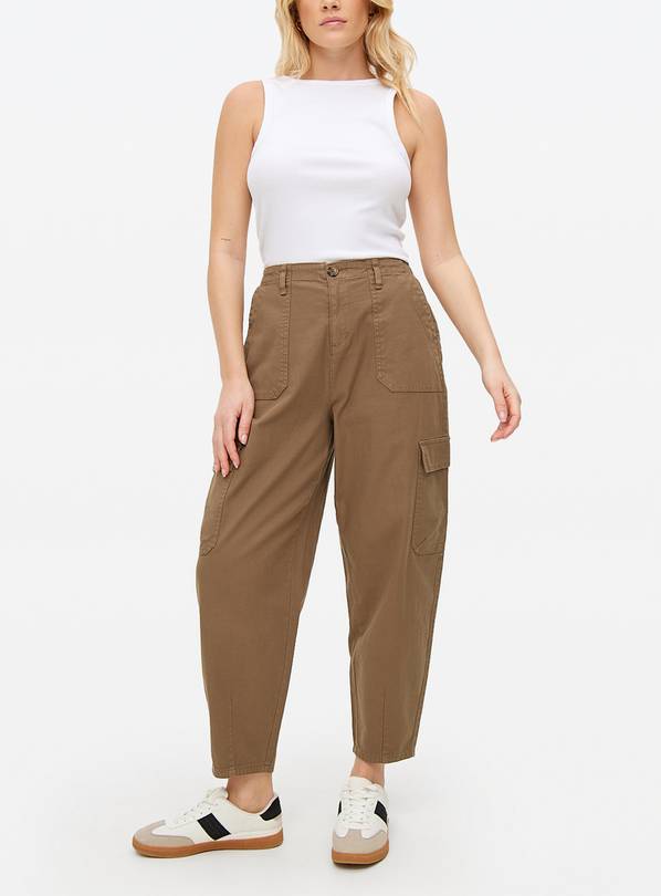 Stone Cargo Barrel Leg Trousers  20