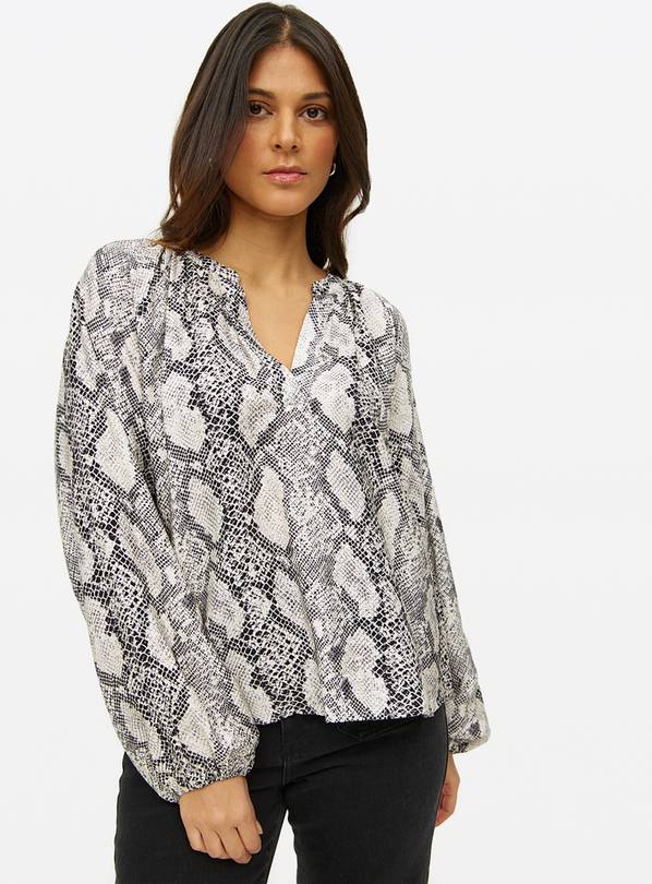 Snake Print Balloon Sleeve Blouse 10