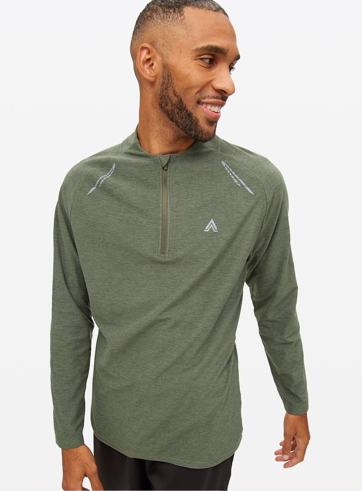 Men's Tu Active Khaki Half Zip Long Sleeve Top