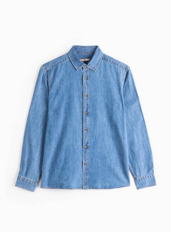 Mid Blue Wash Denim Shirt  S