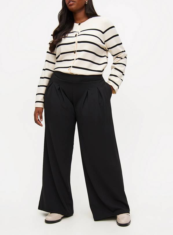 Black Ultra Wide Trousers 10S