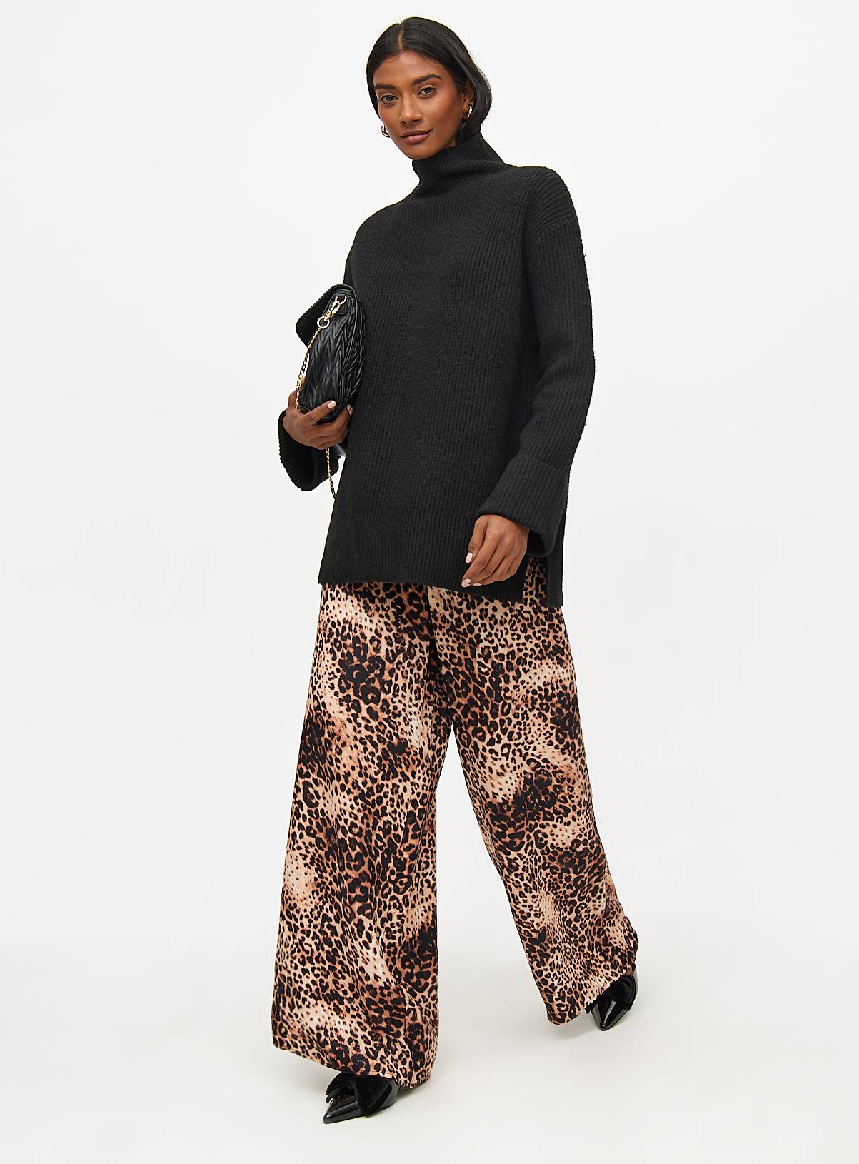 Leopard Print Ultra Wide Leg Trousers  20 - Image 2
