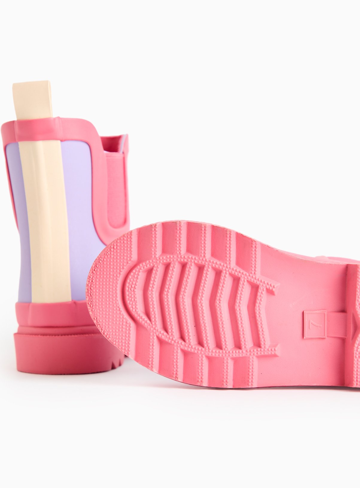 Lilac Colour Block Rubber Wellies 7 Infant - Image 4 thumbnail