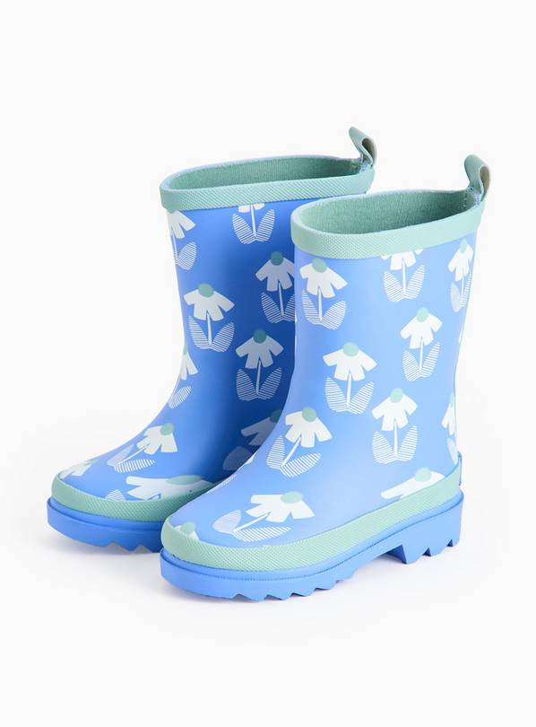 Tu X Scion Blue Floral Rubber Wellies 5 Infant