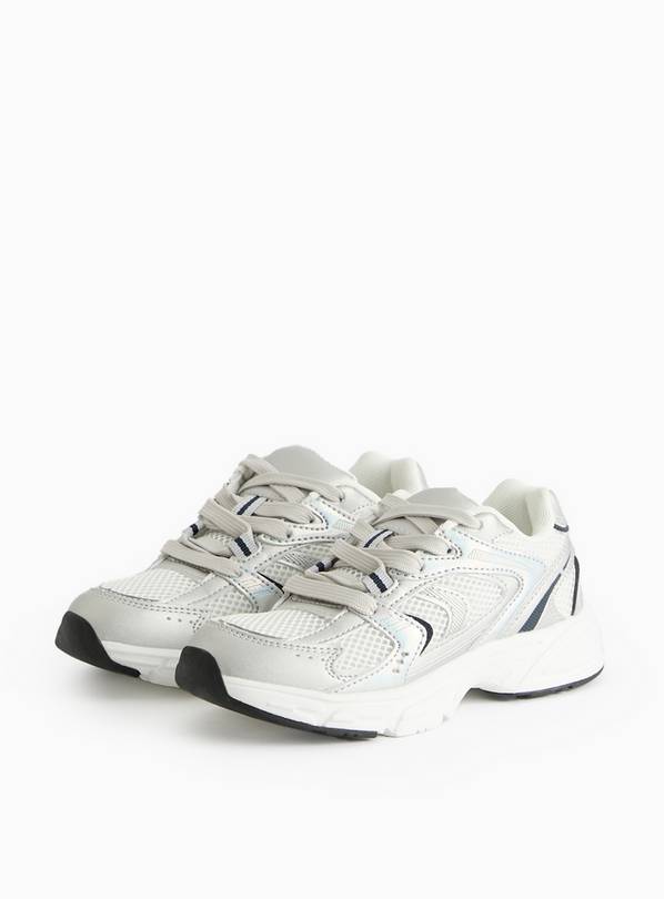 White Panelled Sport-Style Trainers  10 Infant