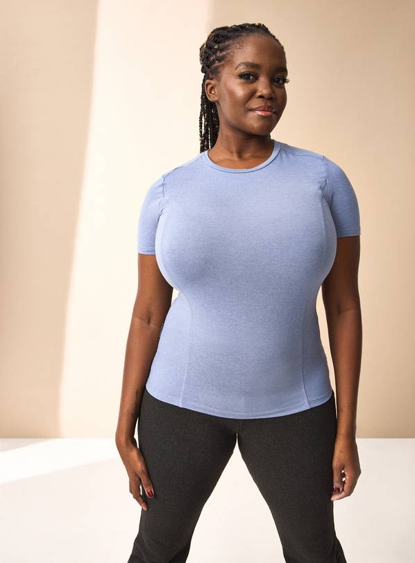 REAKTIV Blue Marl Soft Touch Short Sleeve Base Layer Tee S