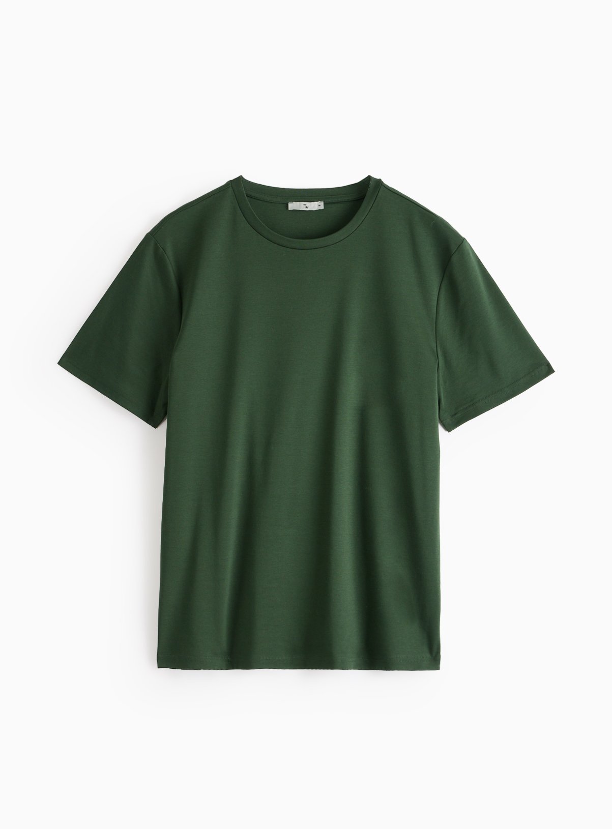 Mercerised Khaki Green Crew Neck T-Shirt XL - Image 3 thumbnail