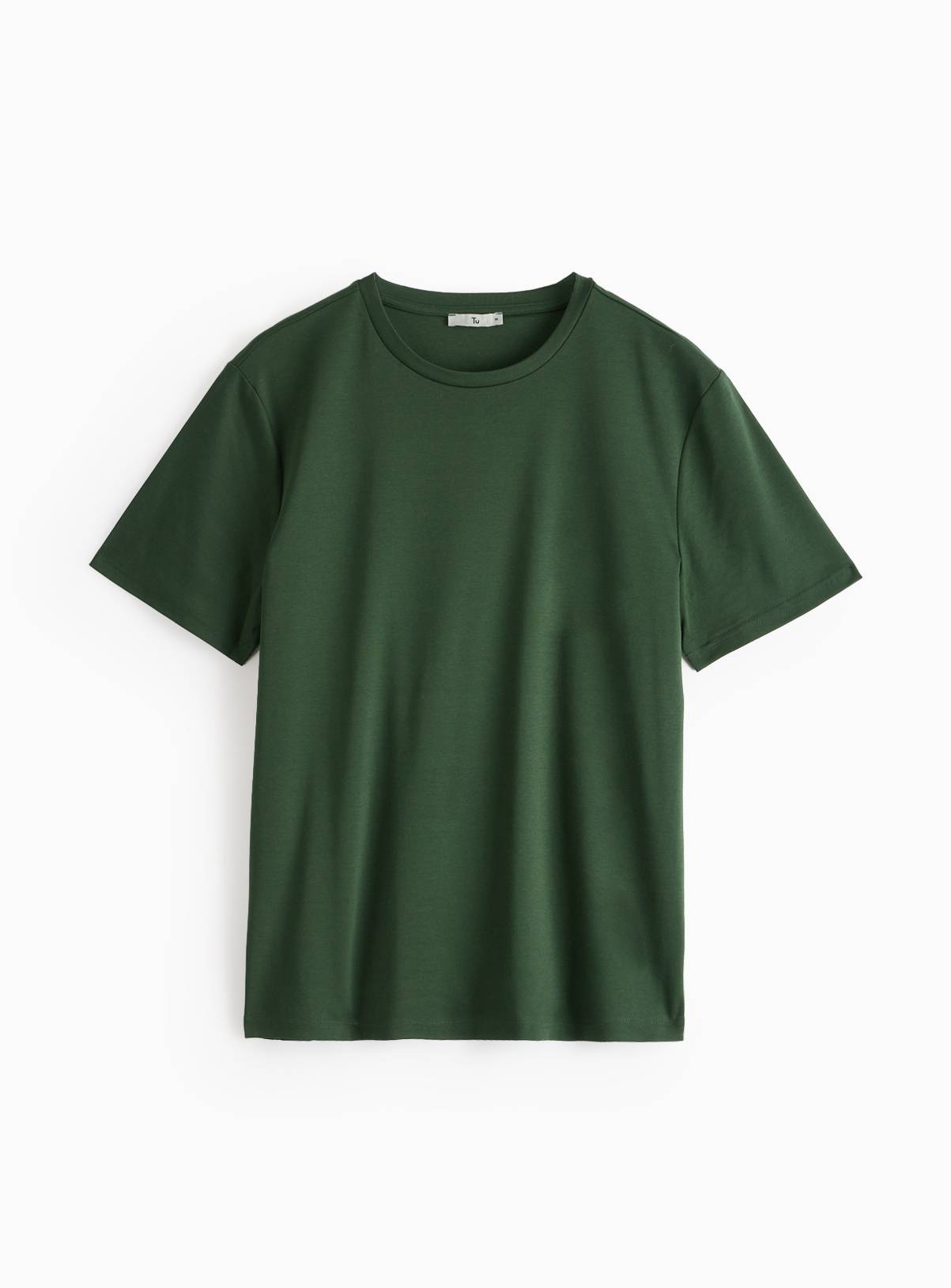 Mercerised Khaki Green Crew Neck T-Shirt XL - Image 3